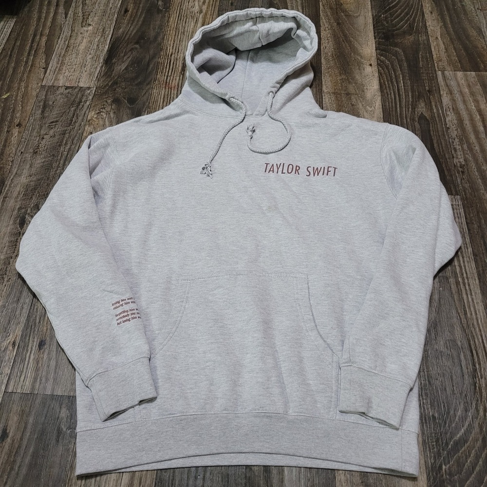 Official Taylor Swift RED Taylor's Version Gray Hoodie Eras Tour Size Large